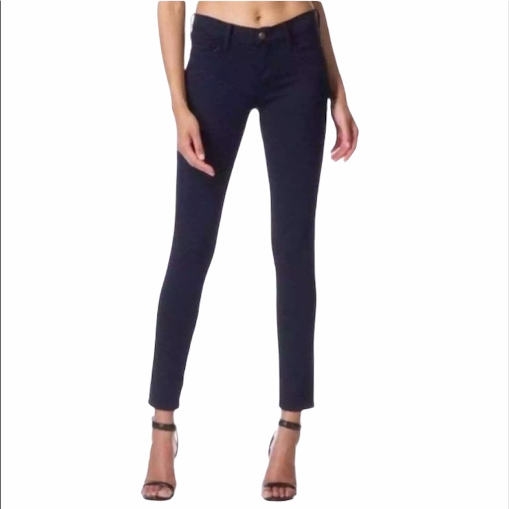 FRAME Le Skinny de Jeanne Crop Zipper Ankle 32